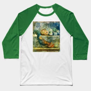 COCKEREL PECKING AT POMEGRANATES,FIGS AND PEARS ANTIQUE POMPEII MURAL PAINTING WITH FRUITS Baseball T-Shirt